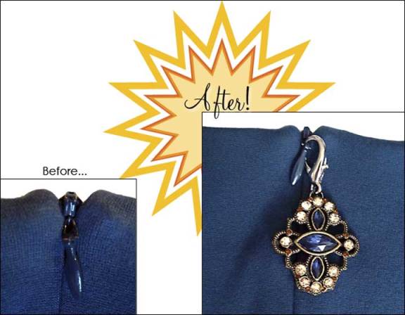 Zipper pulls, before & after!