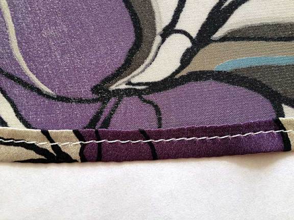 Finished hem, wrong side