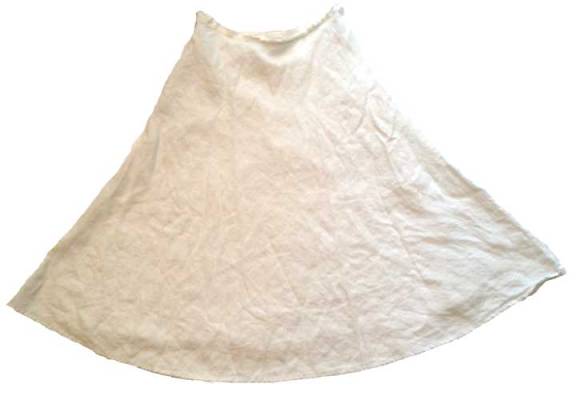 Skirt laid flat for cutting