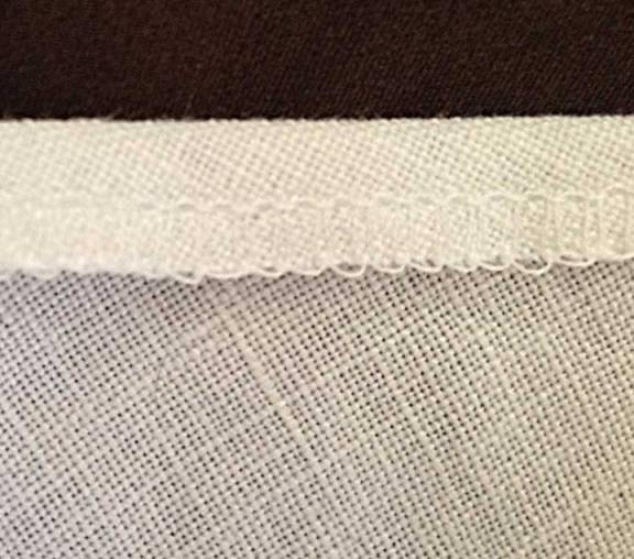 New skirt hem, folded and pressed prior to stitching