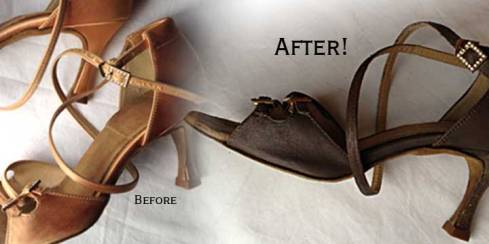 Dance shoes, before and after!