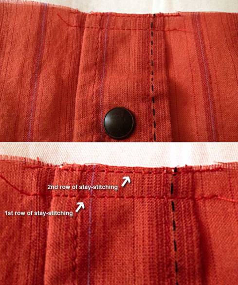 After stay-stitching