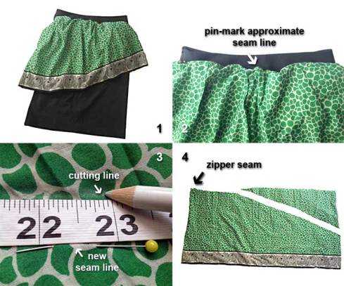 Cutting the new seam line