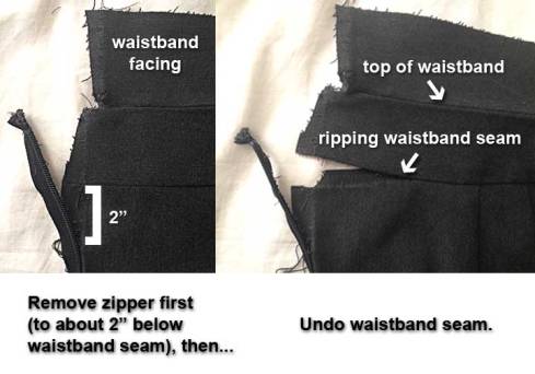 Removing the waistband