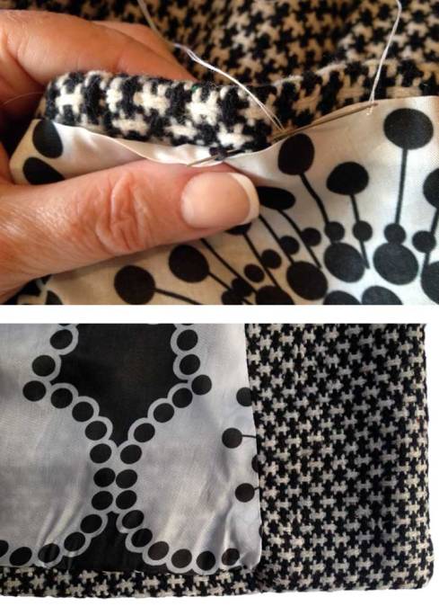 Finishing the lining hem